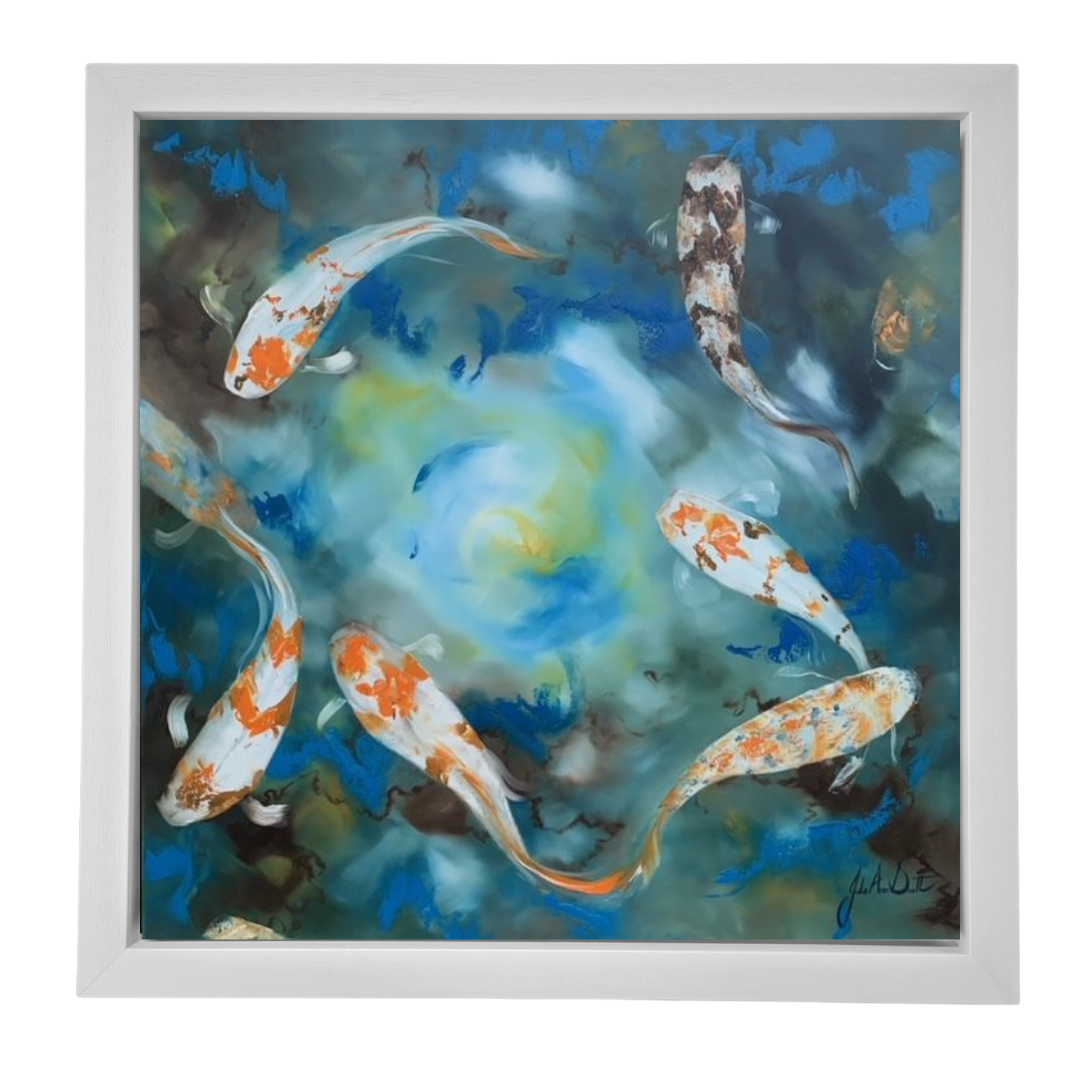 dreaming print framed in white by artist julie ann scott