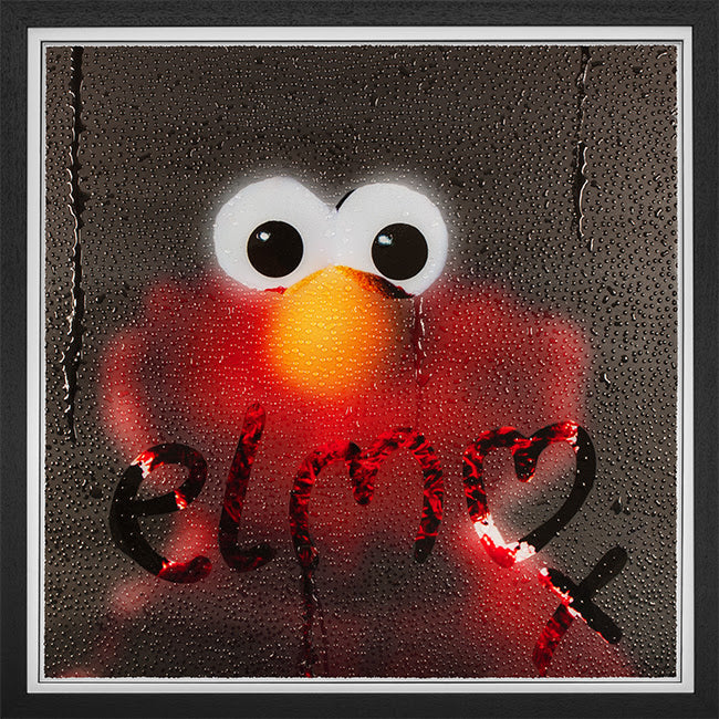 elmo print framed in black by artist tboy
