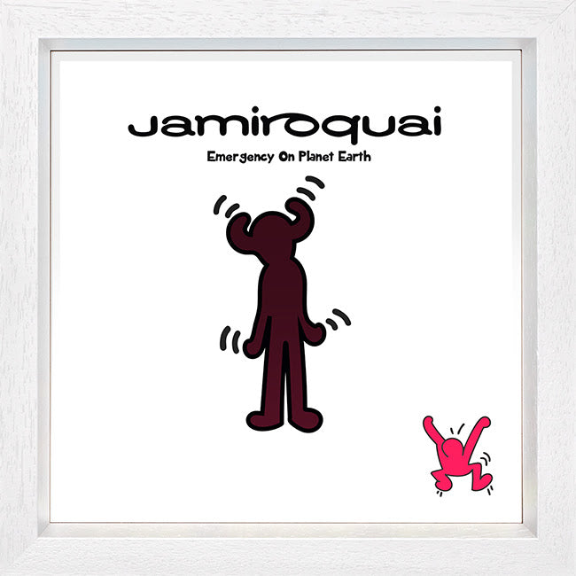 emergency on planet earth print framed in white by artist tboy