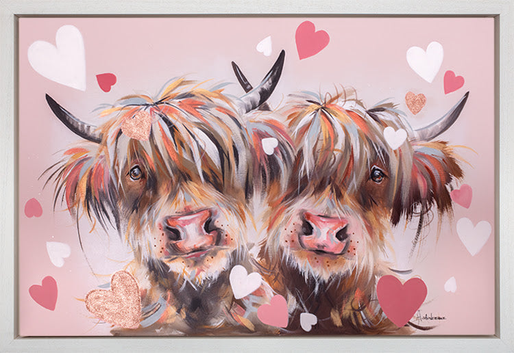 falling for moo framed acrylic original by ashley saunders