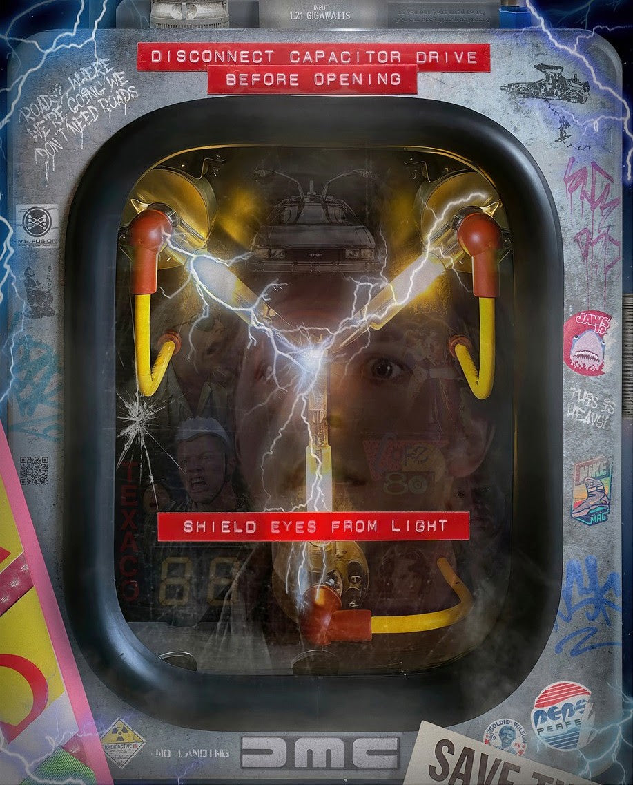 flux capacitor mounted print by artist jj adams