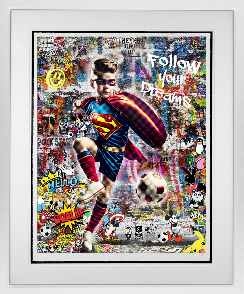 follow your dreams white framed print by artist zee