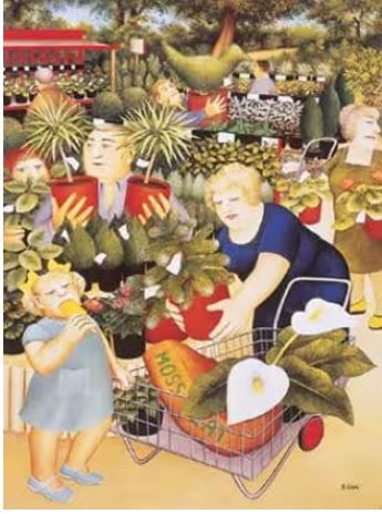 garden cenctre print by artist beryl cook