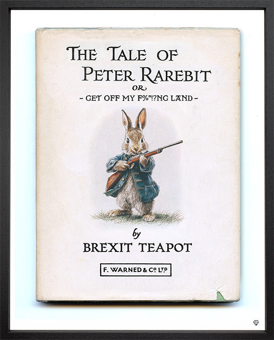 get off my land large print framed in black by artist jj adams