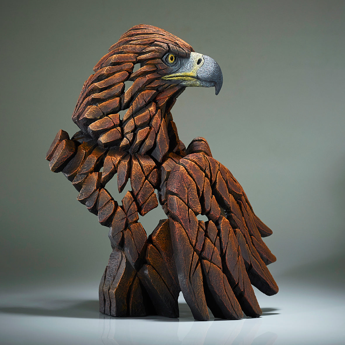 golden eagle sculpture bust by artist edge sculpture