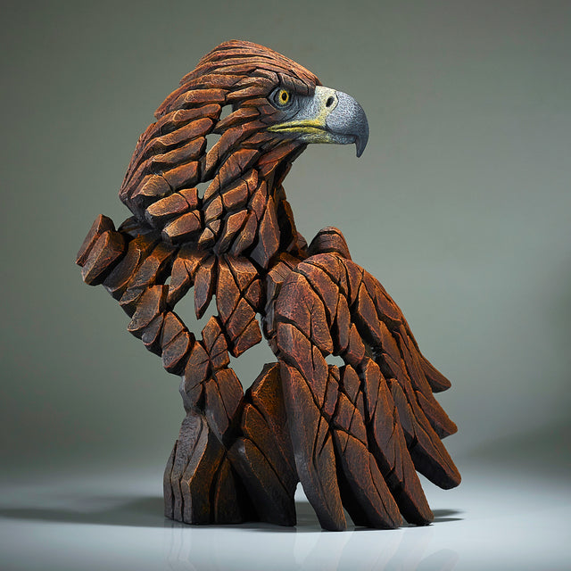 golden eagle sculpture bust by artist edge sculpture