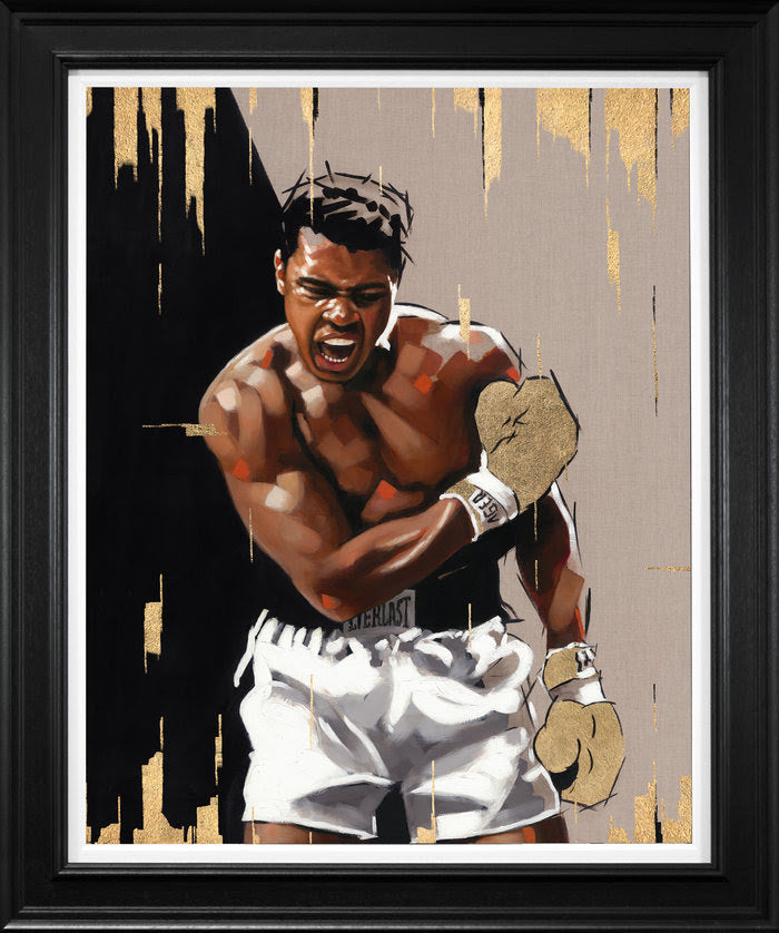 golden gloves framed print by artist richard blunt