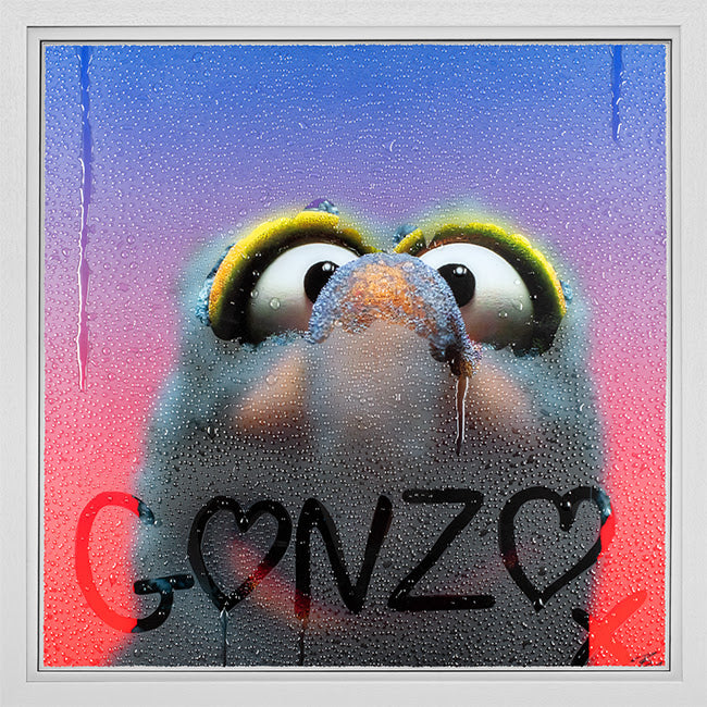 gonzo print framed in white by artist tboy