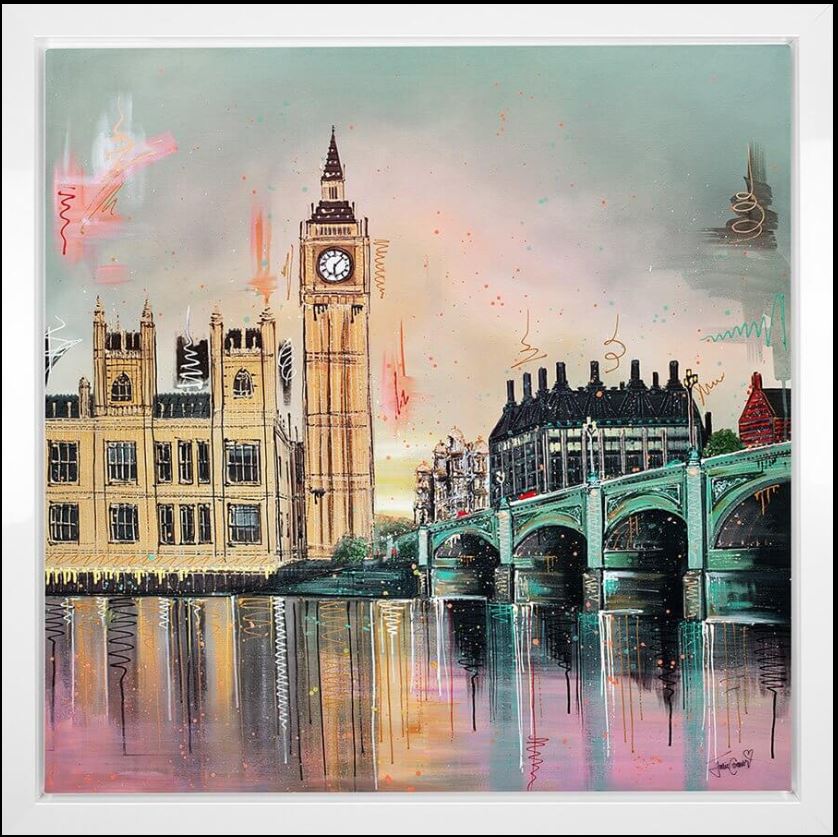 good morning westminster original framed by artist julie connor