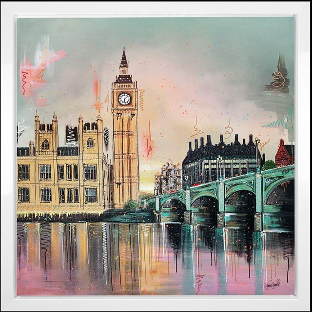 good morning westminster original framed by artist julie connor