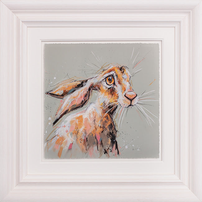 hetty hare framed print by artist ashley saunders