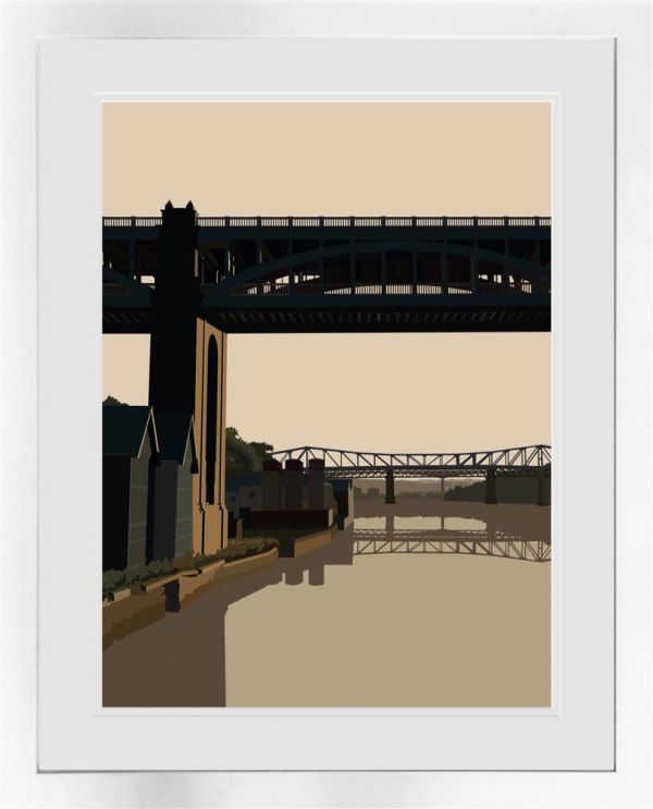 high level bridge framed print by artist oshe