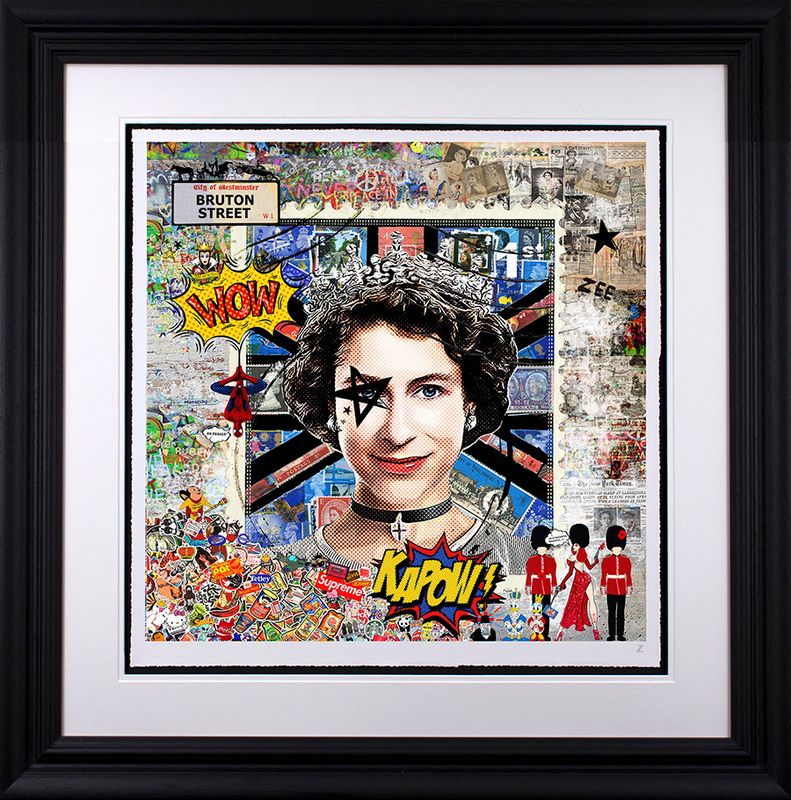 high society black framed print by artist zee