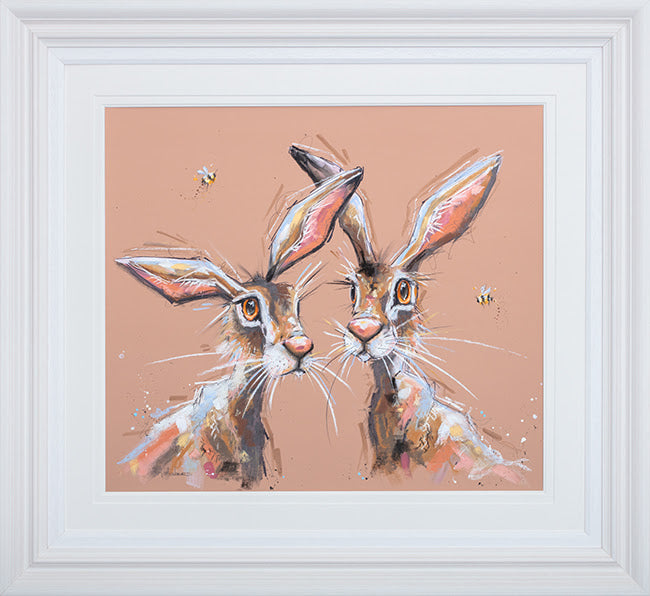hippity hoppity framed pastel original by artist ashley saunders