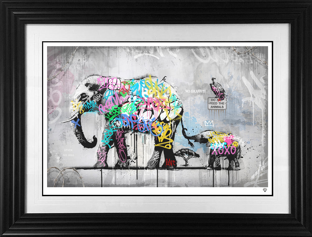 hold tight print framed in black by artist jj adams