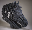 horse sculpture bust in black colourings by artist edge sculpture