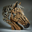 horse sculpture bust in palamino colourings by artist edge sculpture