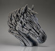 horse sculpture bust in white colourings by artist edge sculpture