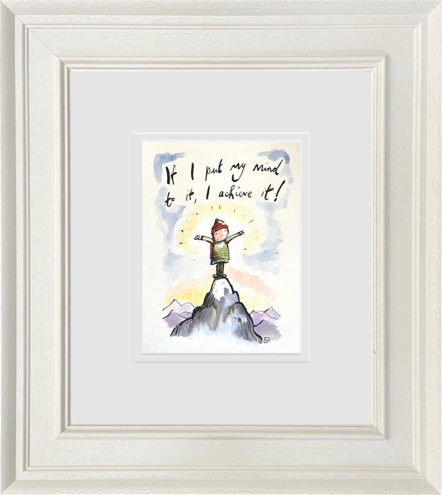 i achieve it sketch original framed by artist michael abrams