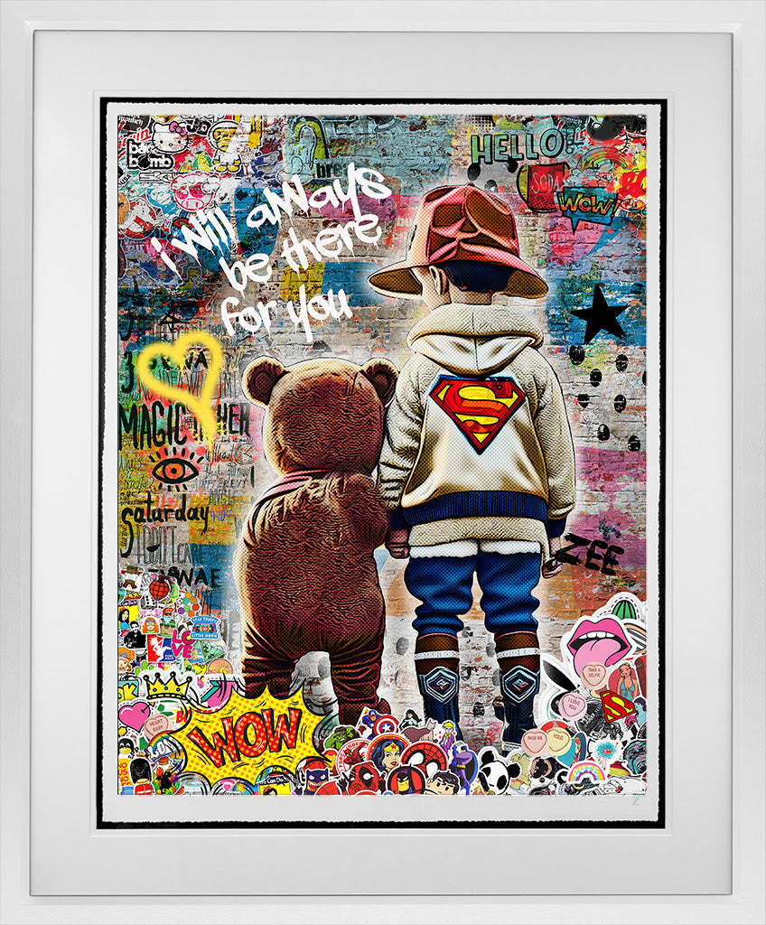 i will always be there for you white framed print by artist zee