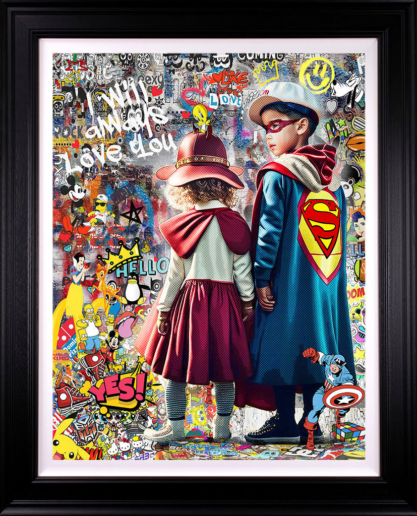 i will always lover you deluxe edition black framed print by artist zee