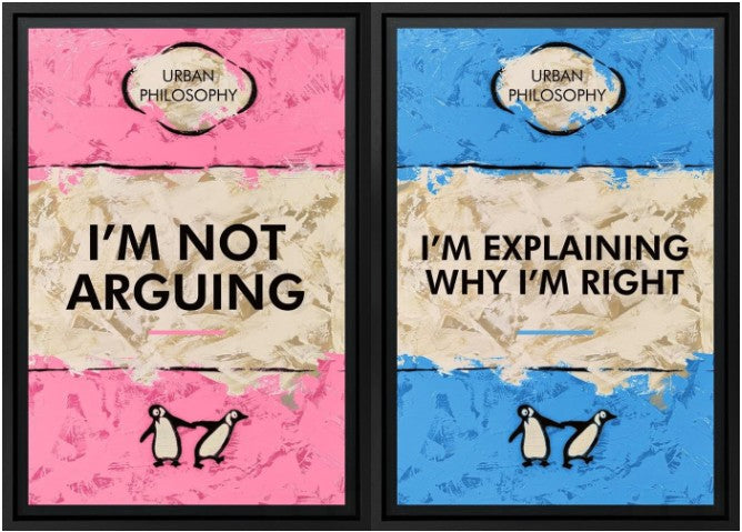 im not arguing lenticular edition framed print by artist hue folk