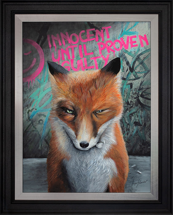 innocent until proven guilty deluxe framed print by artist angus gardner