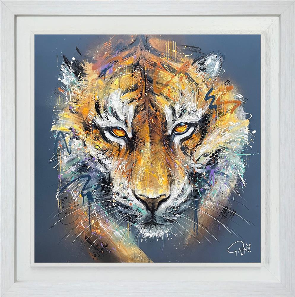 into the shadows tiger framed orignal by artist joe galindo
