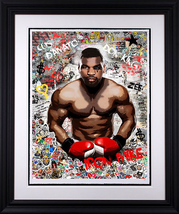 iron mike black framed print by artist zee