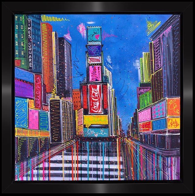 its abot times square original framed by artist julie connor