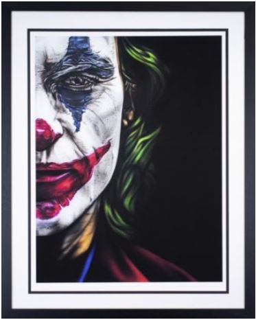 joaquin phoenix the joker framed print by artist james tinsley