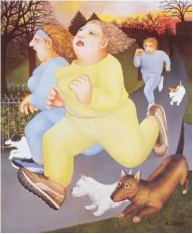 joggers on the hoe print by artist beryl cook