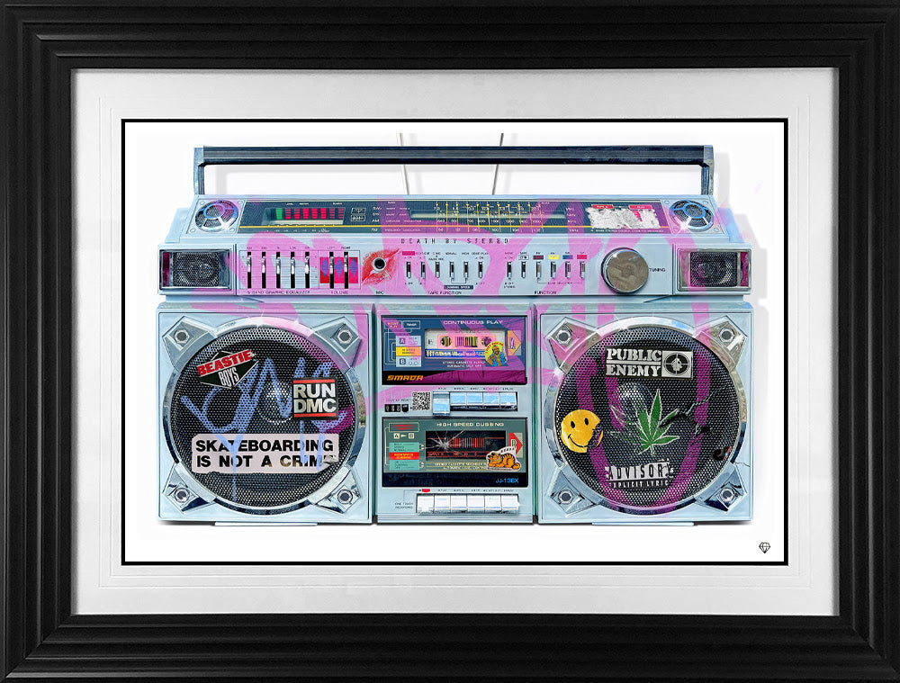 keepin it old skool print framed in black by artist jj adams