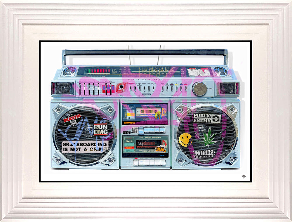 keepin it old skool print framed in white by artist jj adams