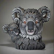 koala and joey sculpture bust in grey colouring by artist edge sculpture