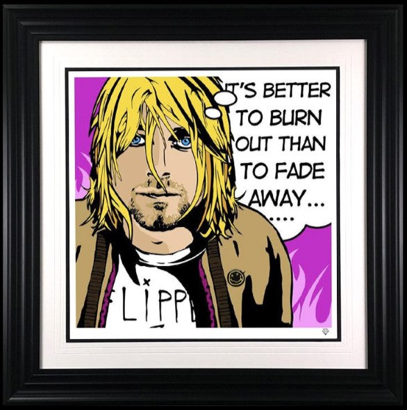 kurt cobain framed print by artist jj adams