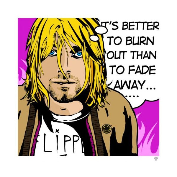 kurt cobain print by artist jj adams
