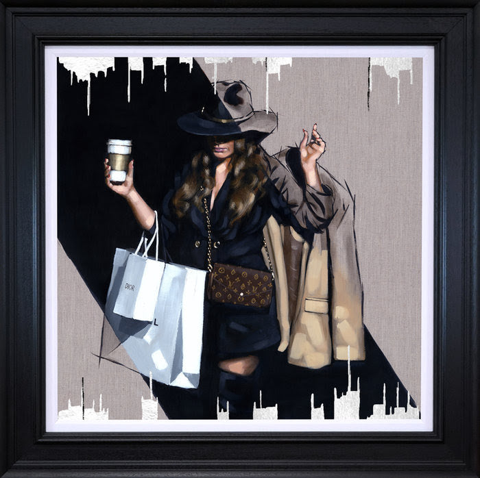 latte to go platinum edition framed print by artist richard blunt
