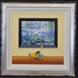le paddle boarder framed print by artist chris chapman