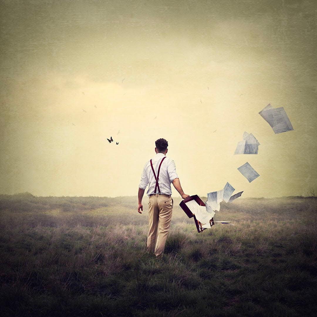 leaving the 9 to 5 behind print by artist michelle mackie