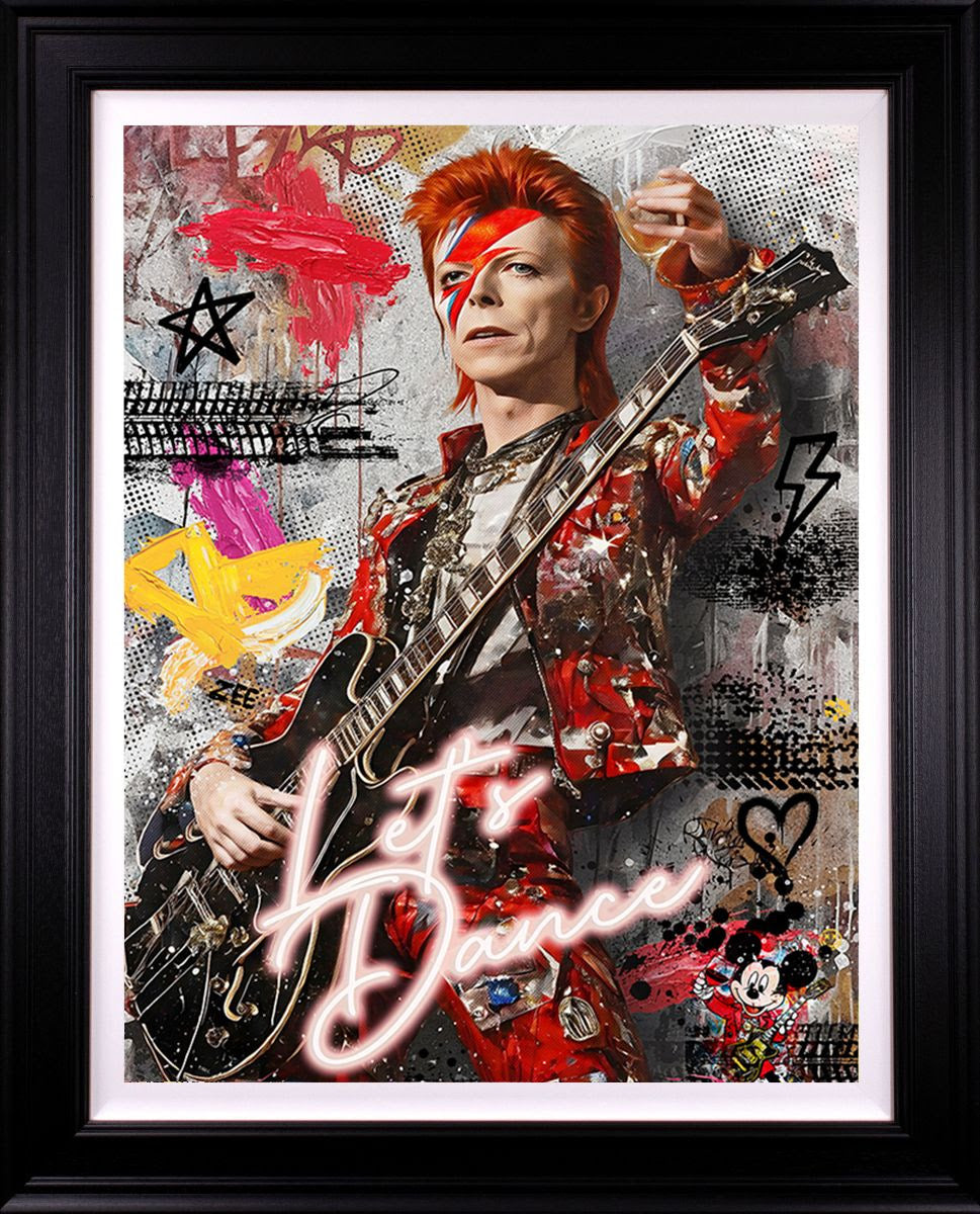 lets dnace deluxe edition black framed print by artist zee