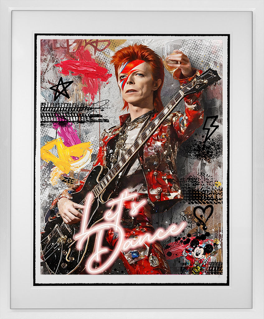 lets dance white framed print by artist zee