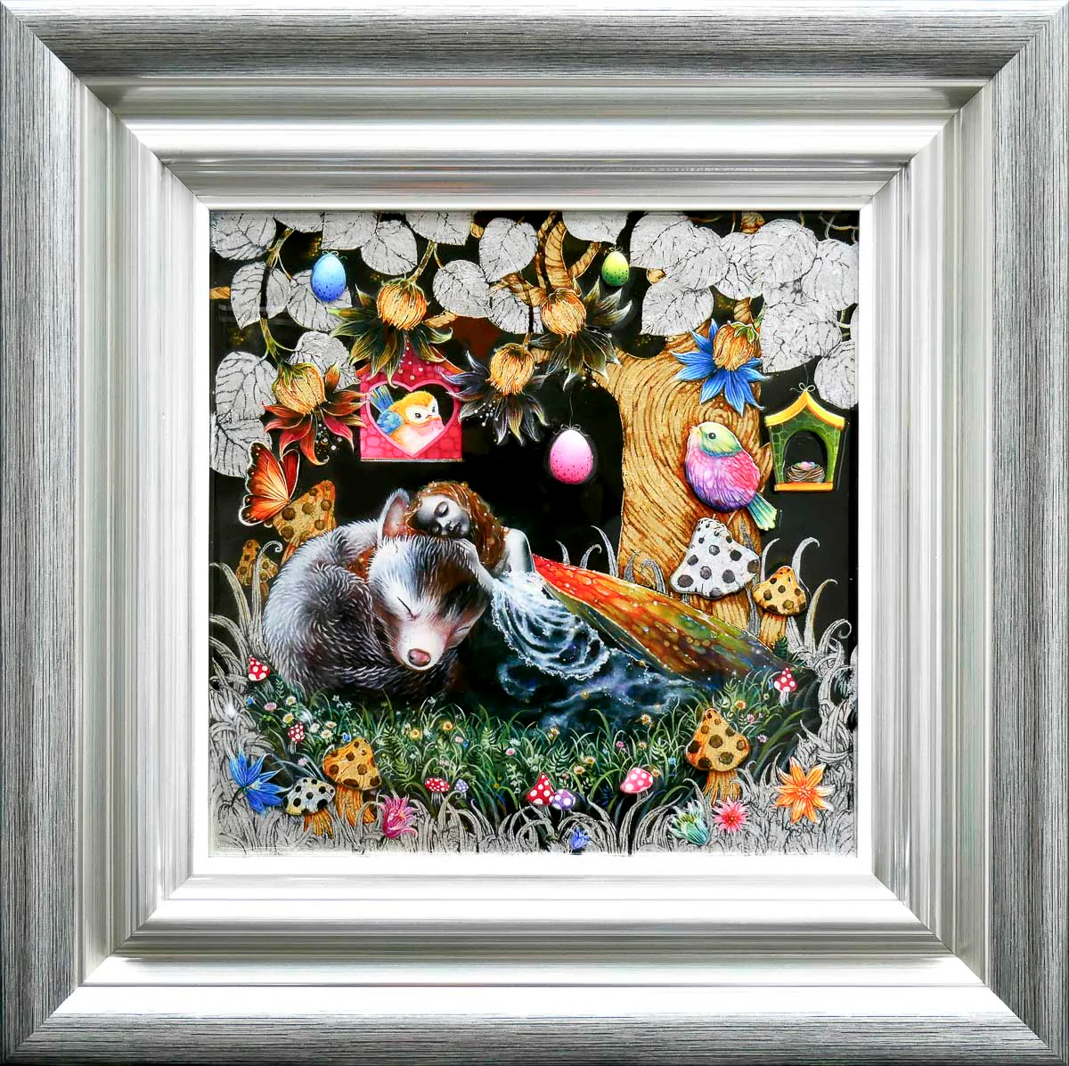 little fox and the moth fairy framed by artist kerry darlington