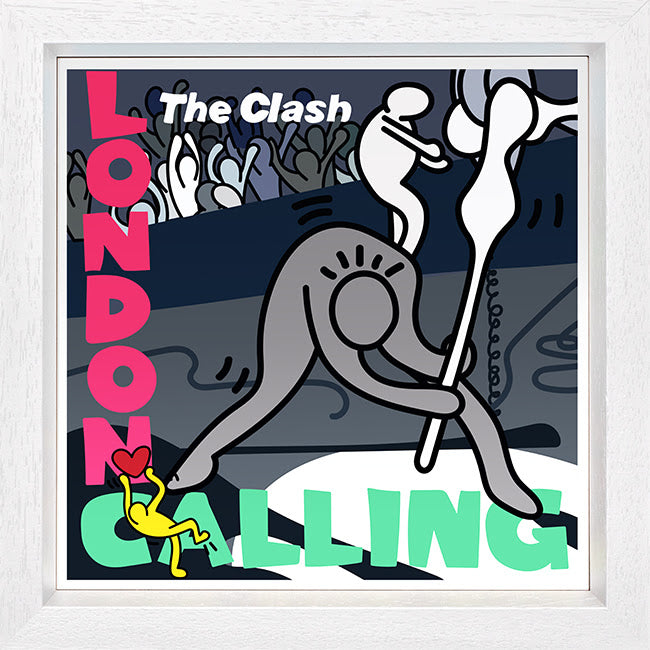 london calling print framed in white by artist tboy