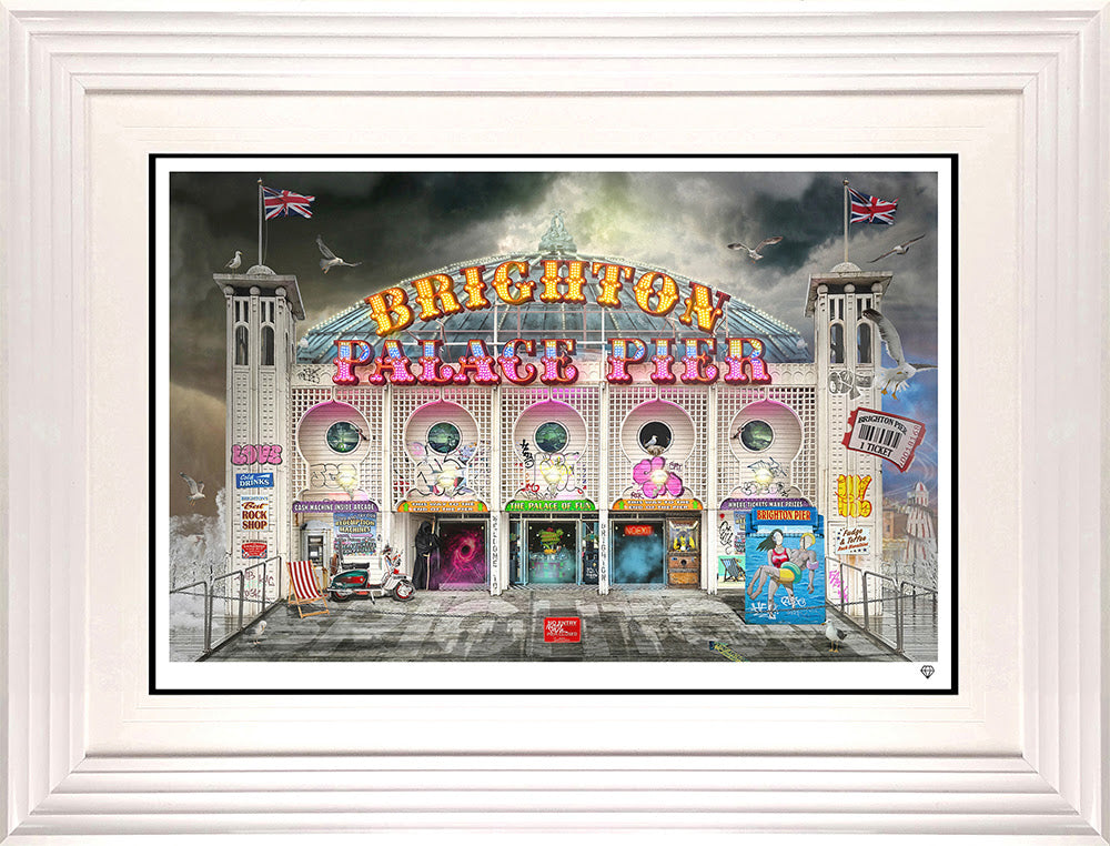 long walk short pier framed in white by artist jj adams