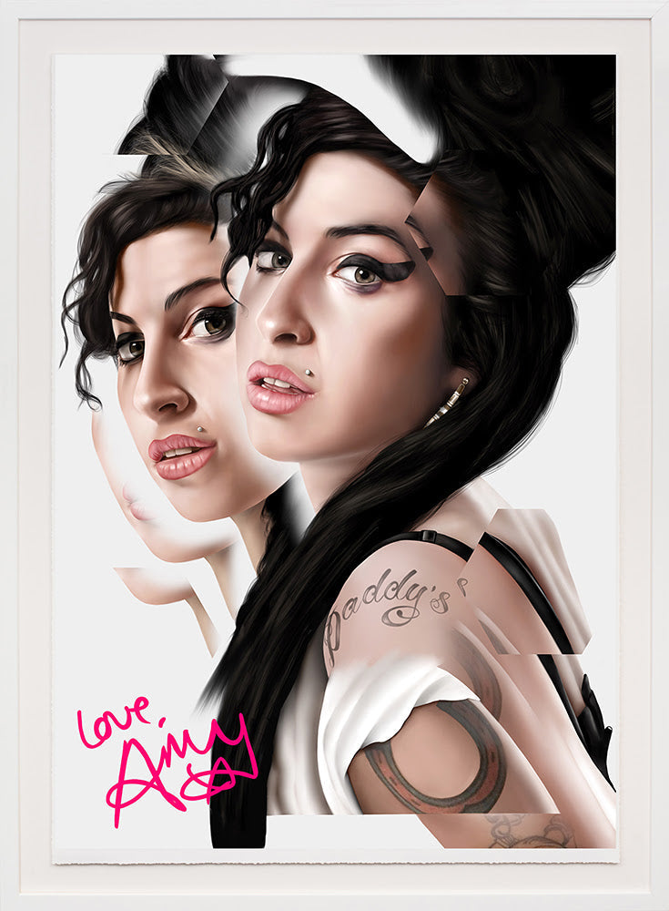 love amy framed 3d double hexposure print by artistwolf blazar