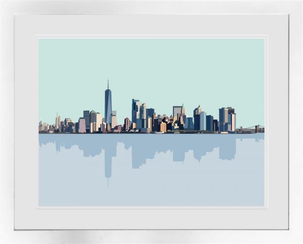 manhattan island framed print by artist oshe