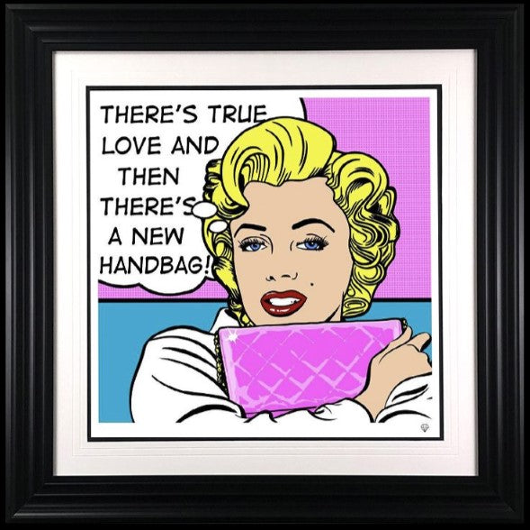 marilyn handbag pop framed print by artist jj adams