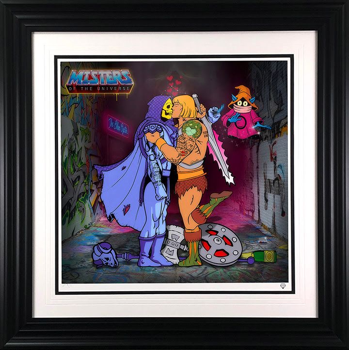 misters of the universe framed in black by artist jj adams