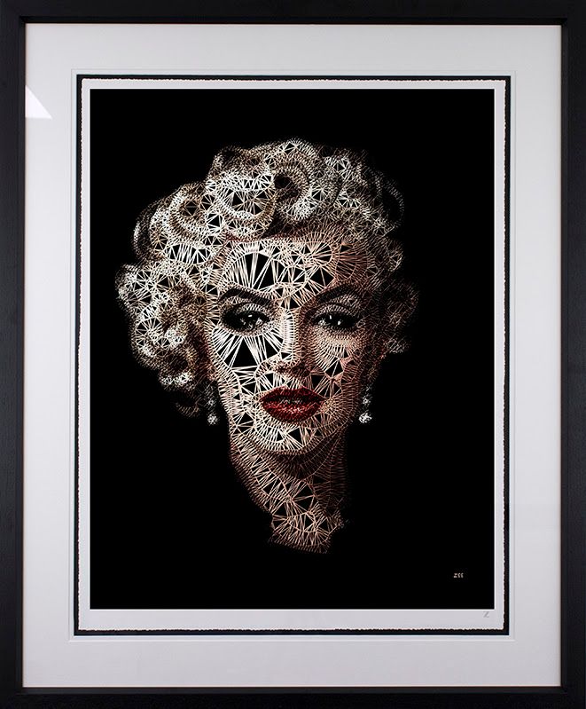 monroe black framed print by artist zee